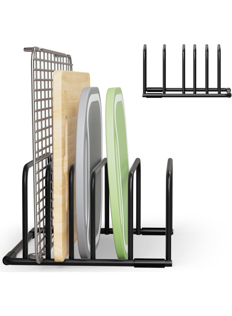 حامل تنظيم لوحات القطع المعدنية - حامل أسود للوحات القطع ورقائق الخبز وتخزين أدوات الخبز على سطح المطبخ - Image 1